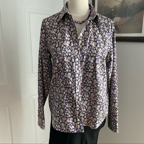 CHAPS CASUAL FLORAL BUTTON DOWN SHIRT - Picture 4 of 9